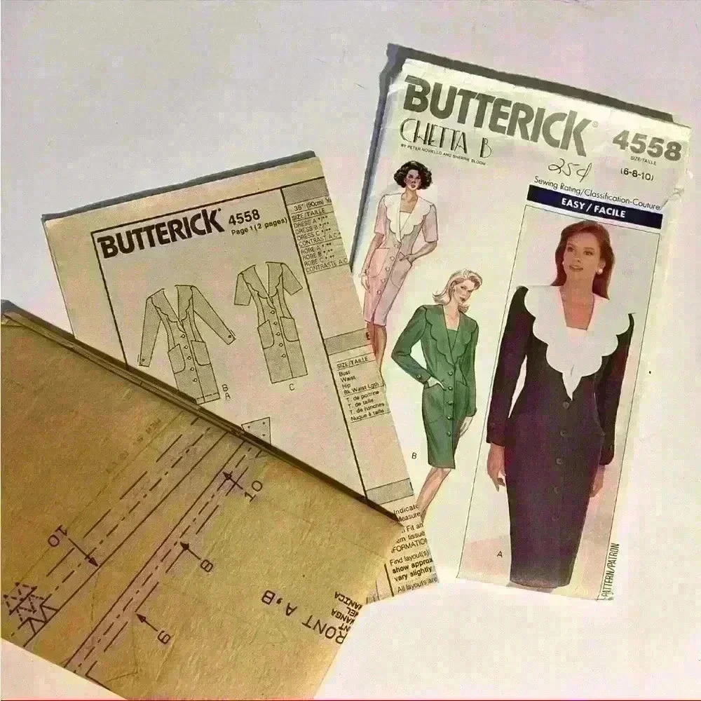 Butterick 4292 Size 10 Blouse & 4558 Misses Dress Size 6-10 Sewing Patterns - Picture 5 of 6